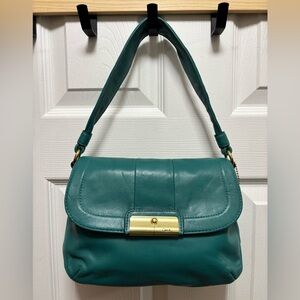 Coach L1020-45166 Kristin Teal Leather Top Handle Small Shoulder Bag BNOT